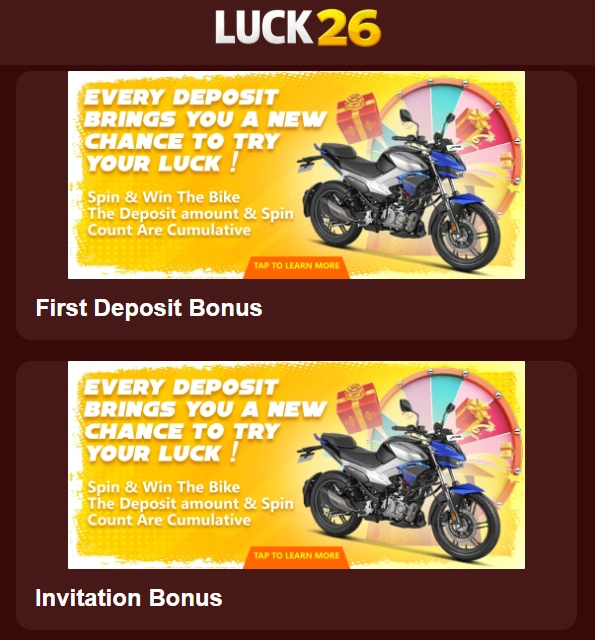 Luck26 game Download bonuses