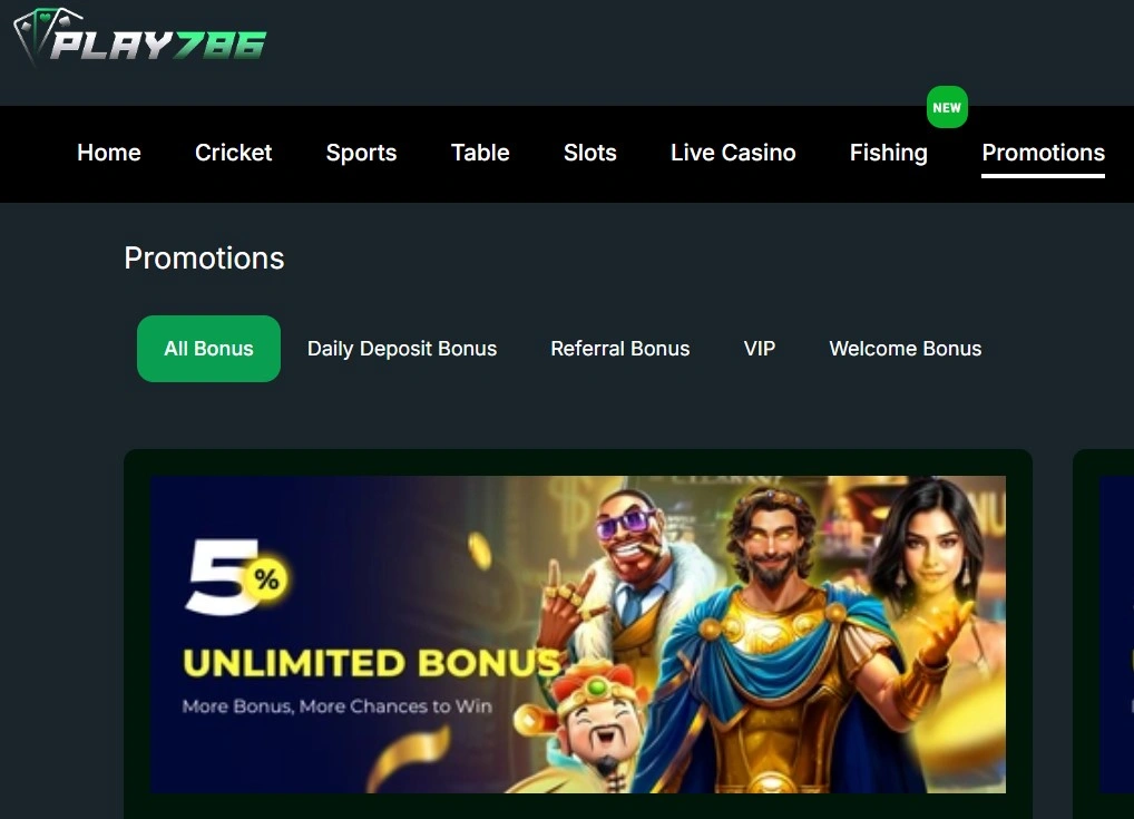 Play786 Game bonuses