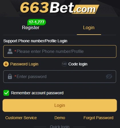663Bet Game registration